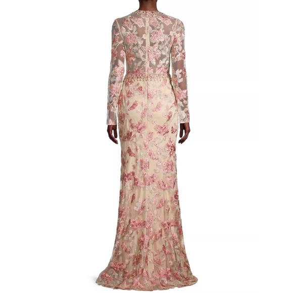 Mac Duggal pink Floral Embroidered Tulle Column Gown - Picture 7 of 16